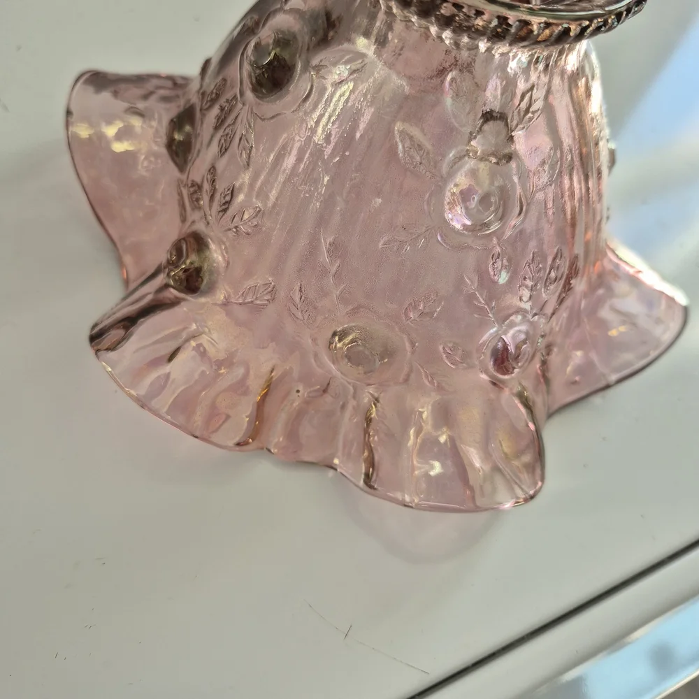 Fenton/homco Vintage Dusty Irridecent Rose Fairy Lamp - Picture 8 of 9